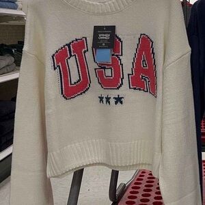 USA Graphic Cream Sweater